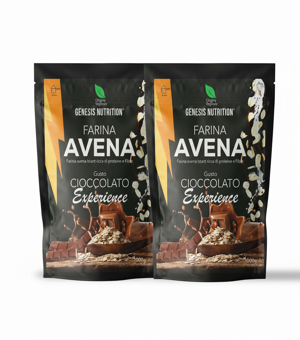 Farina d'avena aromatizzata istantanea 1kg gusto cioccolato - Genesis Nutrition