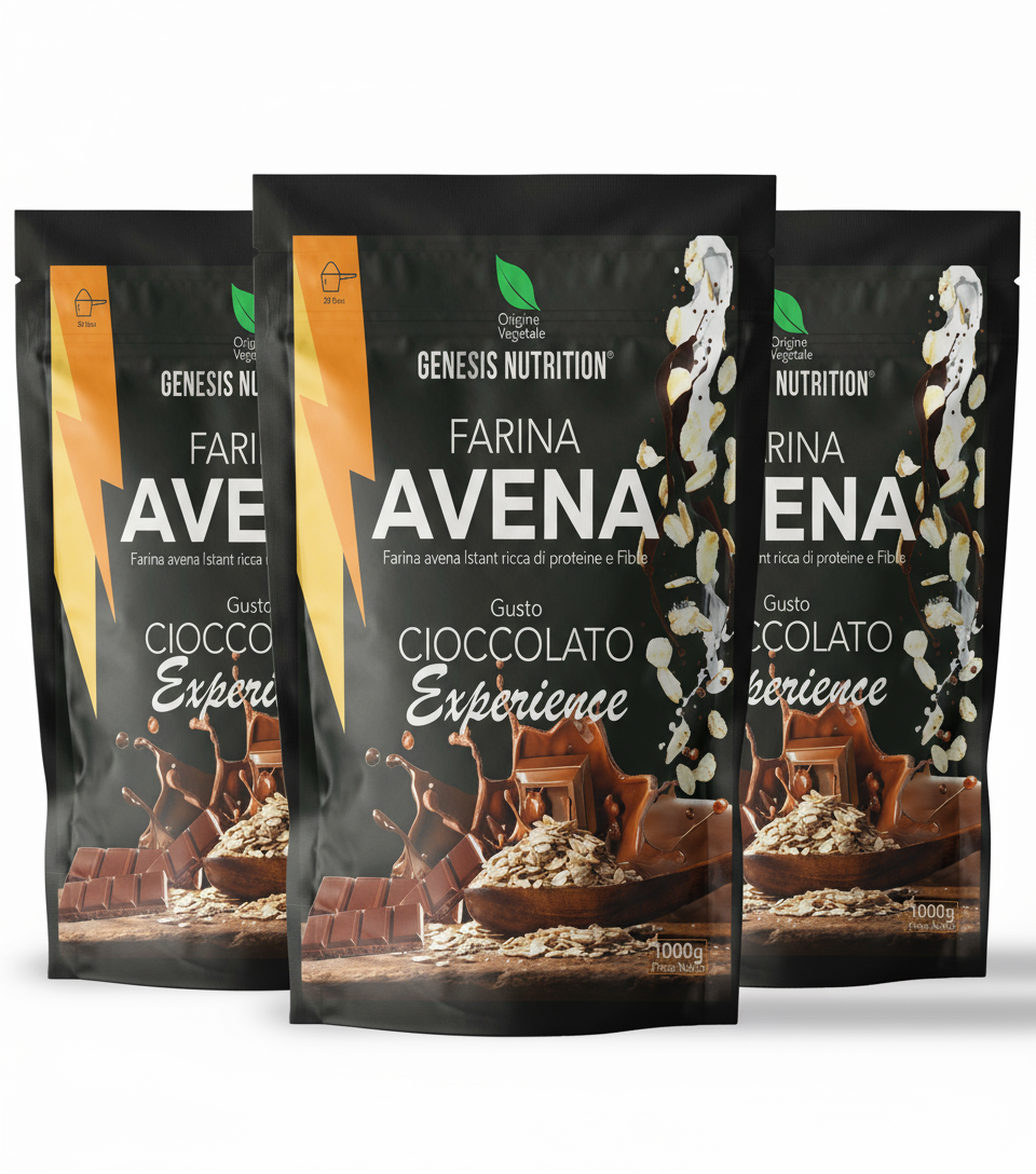 Farina d'avena aromatizzata istantanea 1kg gusto cioccolato - Genesis Nutrition