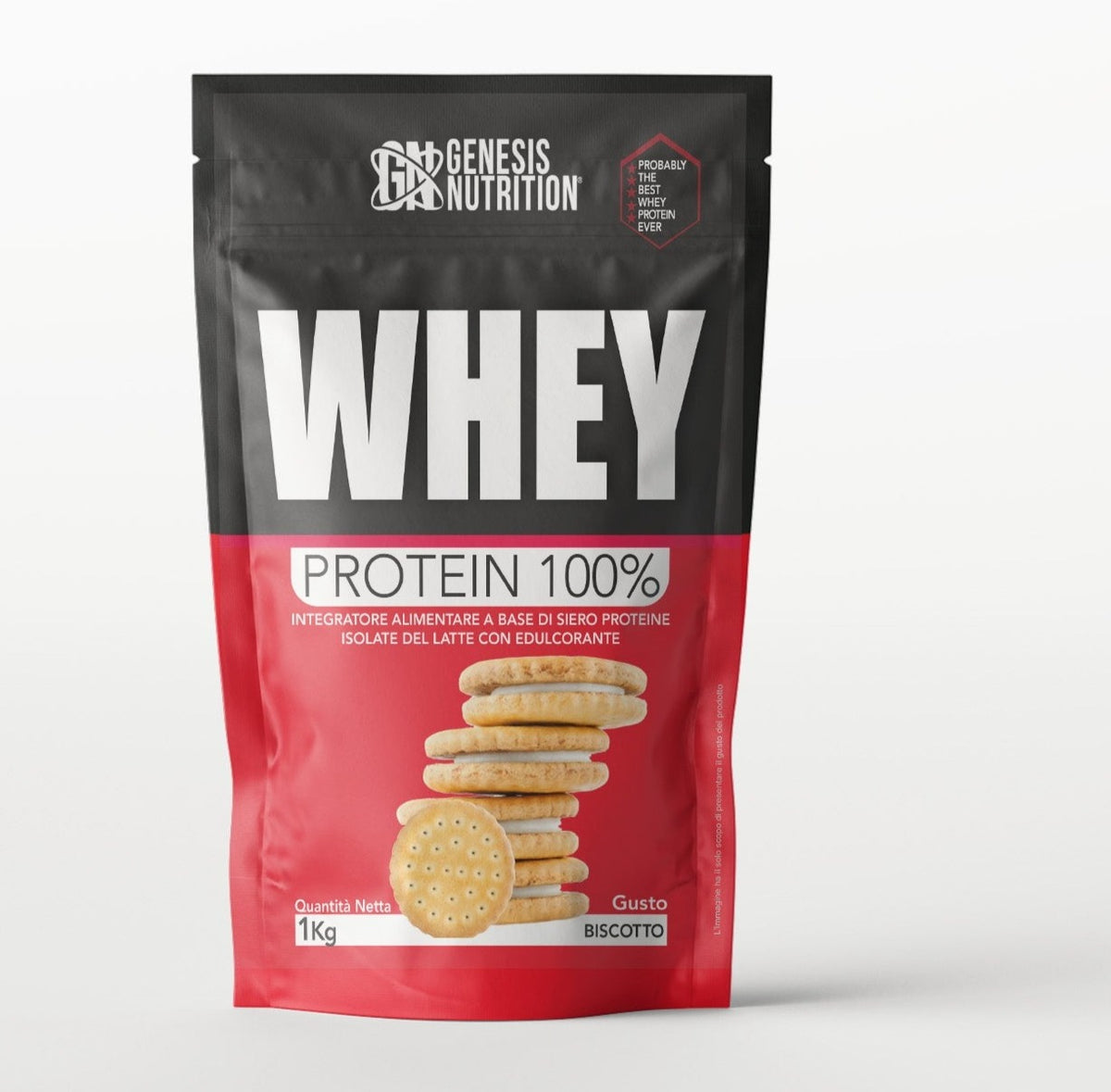 Whey Protein Isolate 1kg gusto biscotto - Genesis Nutrition