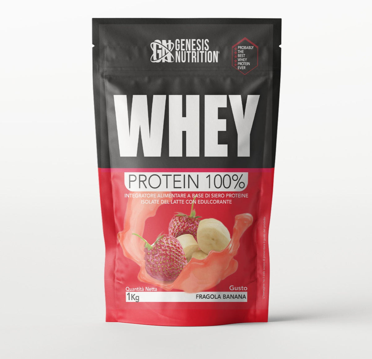 Whey Protein Isolate 1kg gusto fragola - Genesis Nutrition