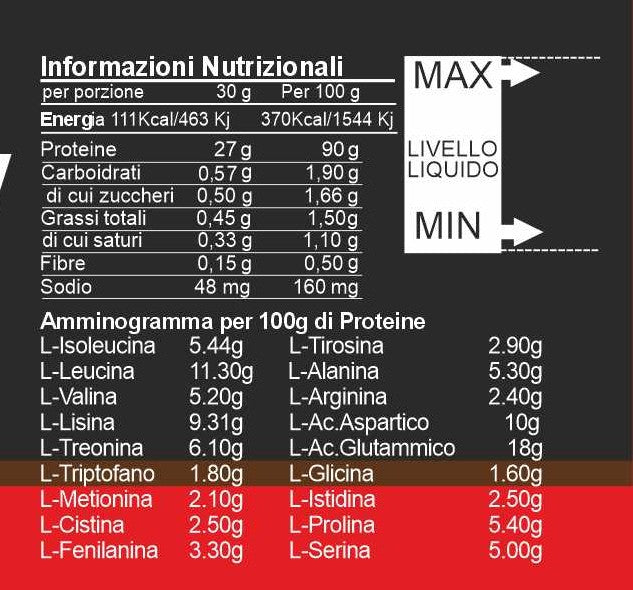 Whey protein 100% proteine del siero del latte 1 porzione