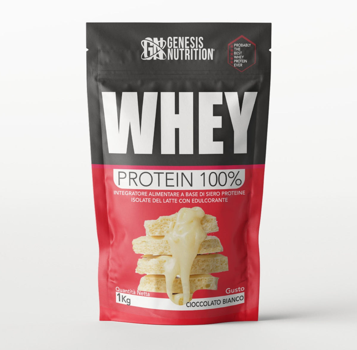 Whey Protein Isolate 1kg gusto cioccolato bianco - Genesis Nutrition