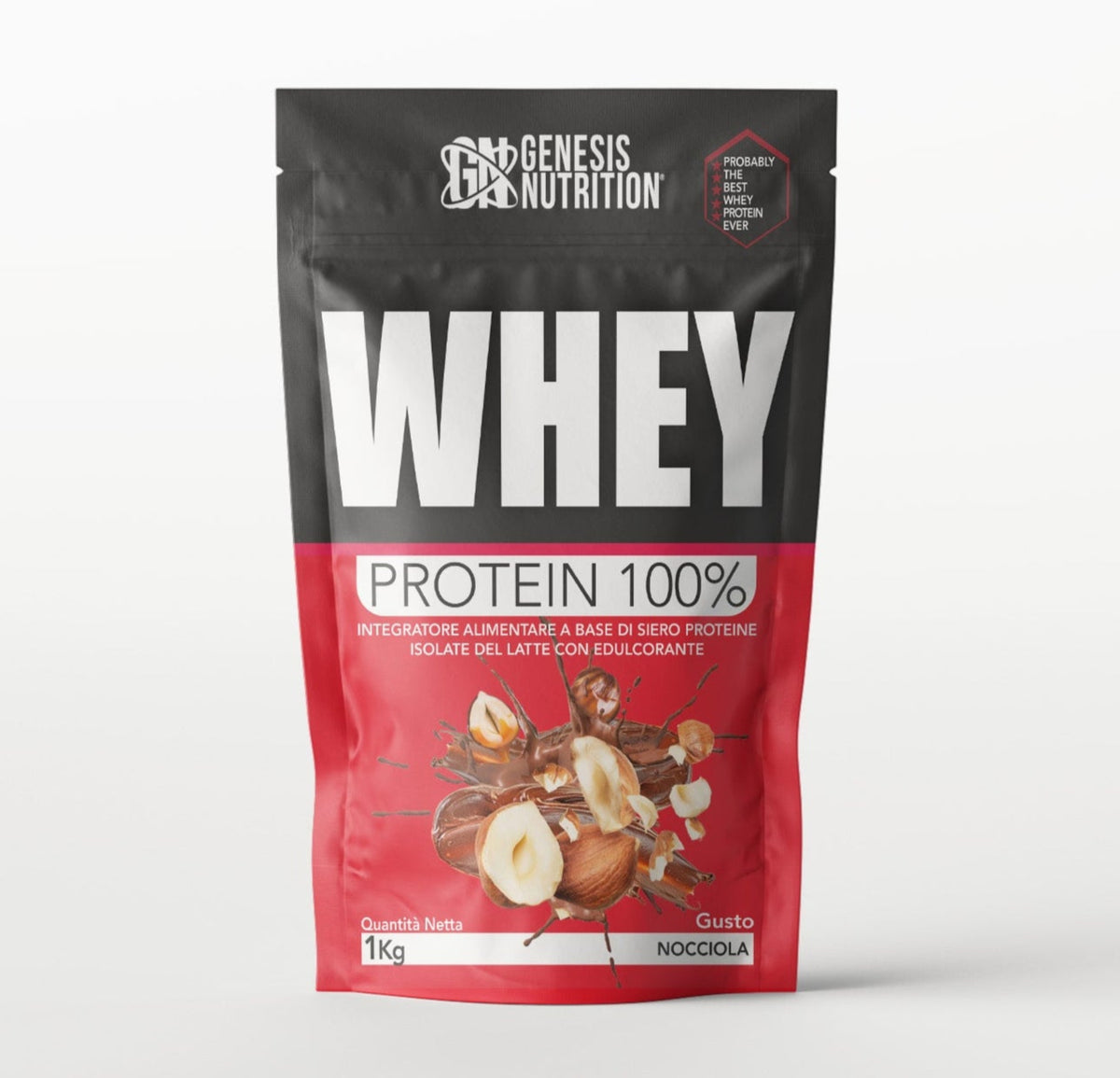 Whey Protein Isolate 1kg gusto nocciola - Genesis Nutrition