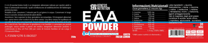 EAA Aminoacidi Essenziali 250g - 9 Amminoacidi + BCAA 2:1:1 - Fresh Lime