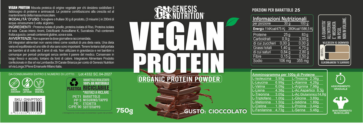 Vegan Protein Genesis  Proteine vegetali 100% pure