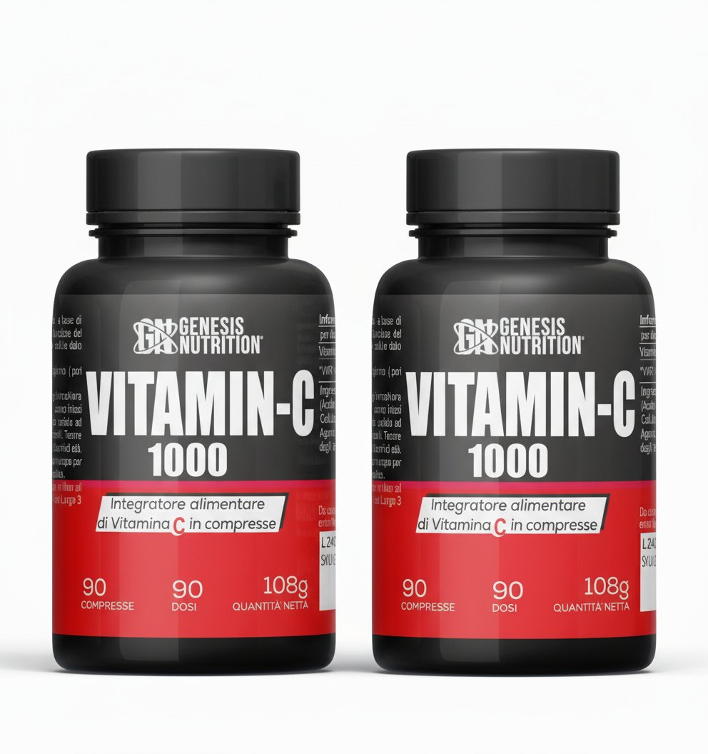 Vitamina C 1000mg - 90 Compresse con Rosa Canina | Genesis Nutrition