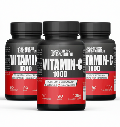 Vitamina C 1000mg - 90 Compresse con Rosa Canina | Genesis Nutrition